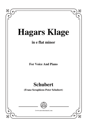 Schubert-Hagars Klage(Hagar's Lament),D.5,in e flat minor,for Voice&Piano