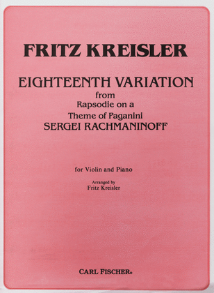 Book cover for Eighteenth Variation From Rapsodie On A Theme Of Paganini