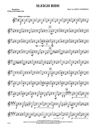 Sleigh Ride: (wp) E-flat Tuba T.C.