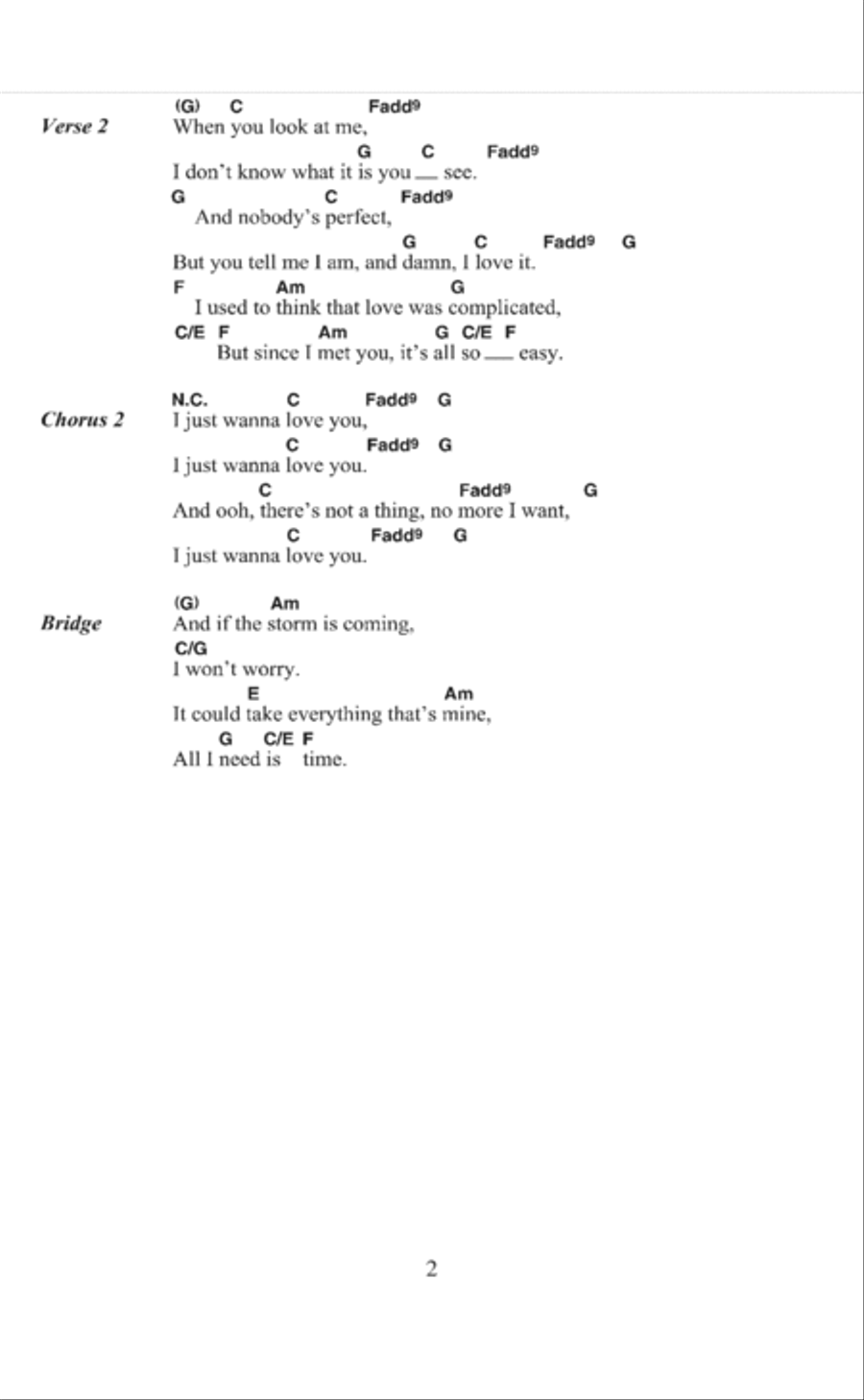 I Just Wanna Love You Electric Guitar scores gallery preview page 2