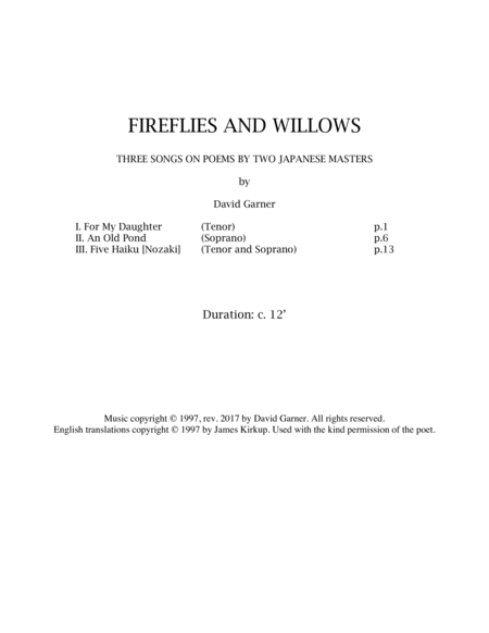 Fireflies and Willows (Tenor Transposition) image number null