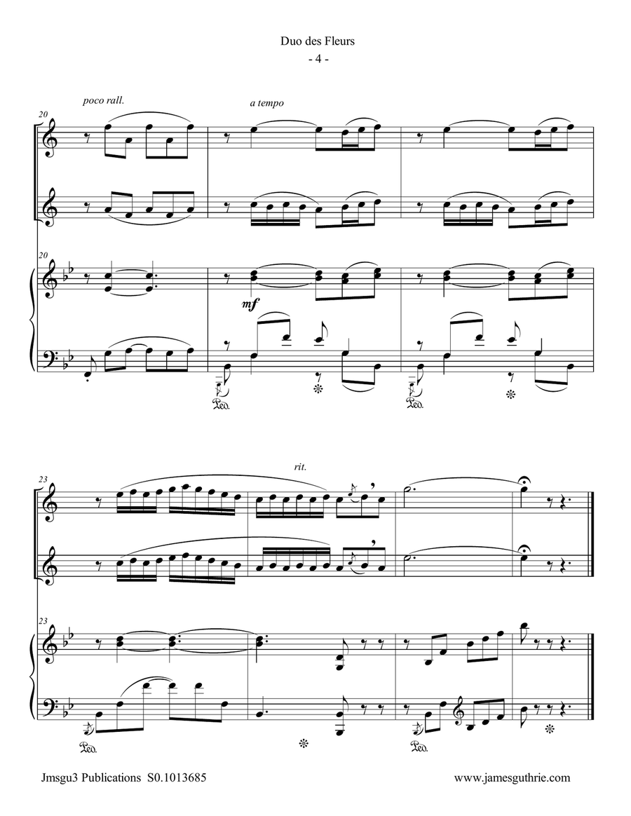 Delibes: Duo des Fleurs for Clarinet Duo & Piano Clarinet Duet scores gallery preview page 4