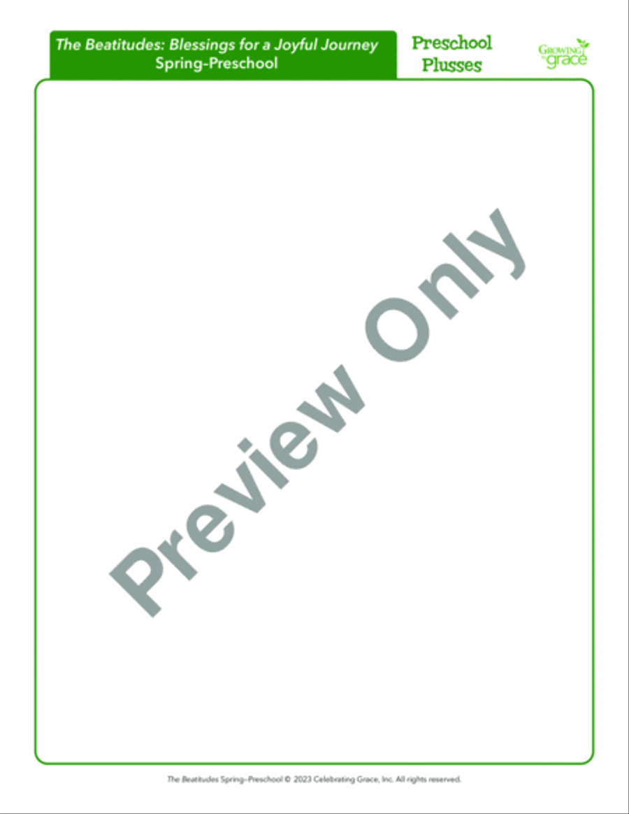 The Beatitudes Preschool Curriculum Spring Unison Choir scores gallery preview page 6