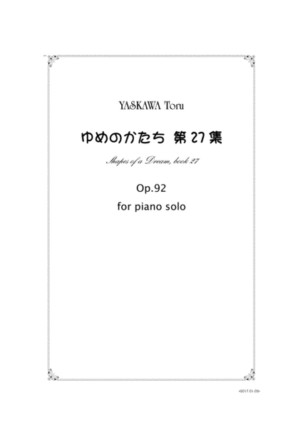 Shapes of a Dream book 27 for piano solo, Op.92 image number null