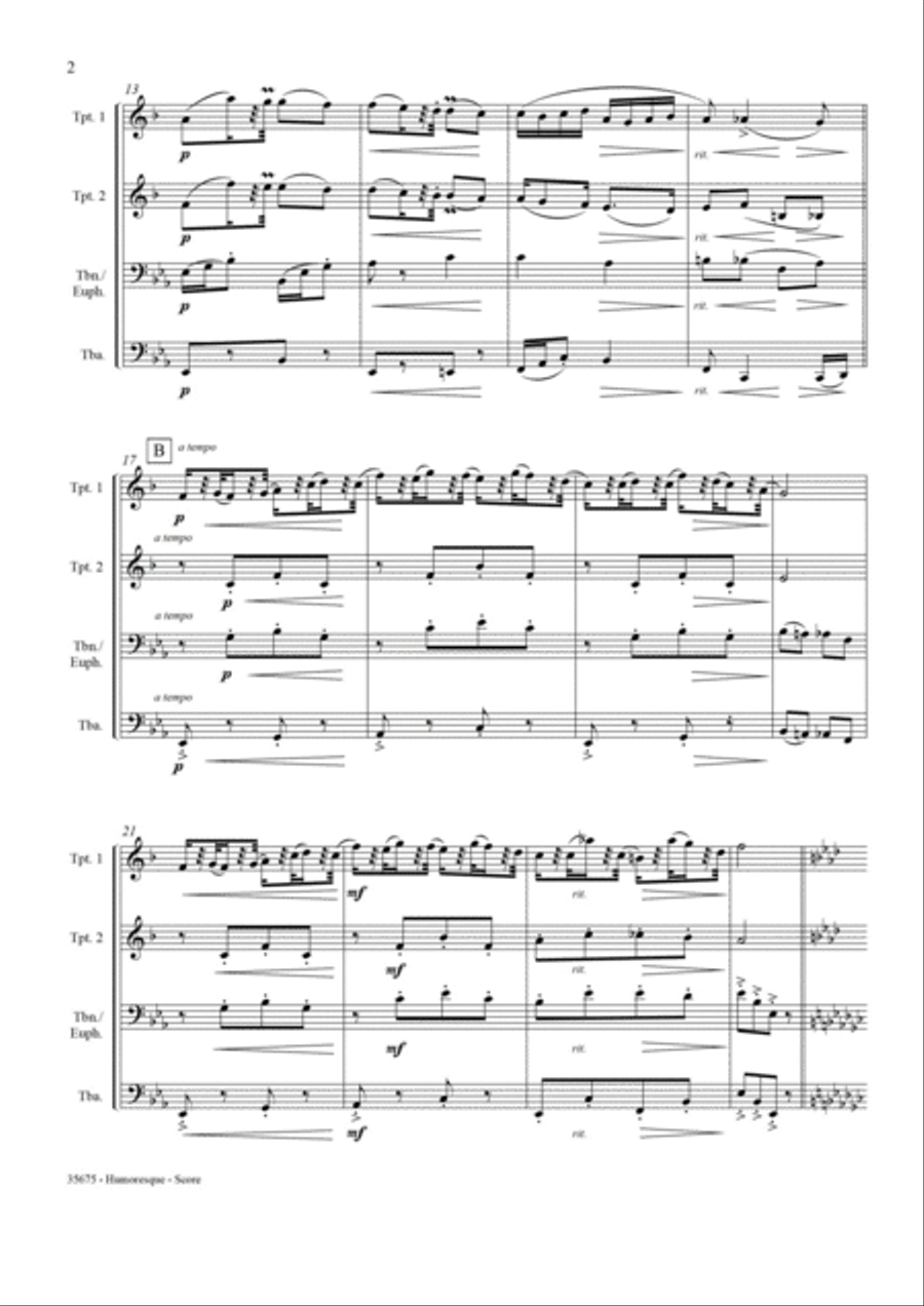 HUMORESQUE – BRASS QUARTET Brass Quartet scores gallery preview page 3