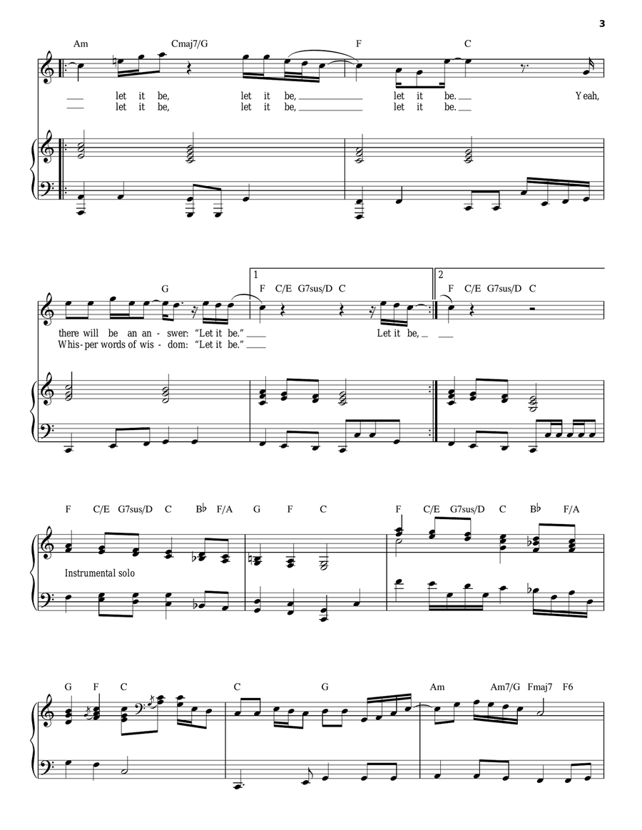 Let It Be Voice scores gallery preview page 3