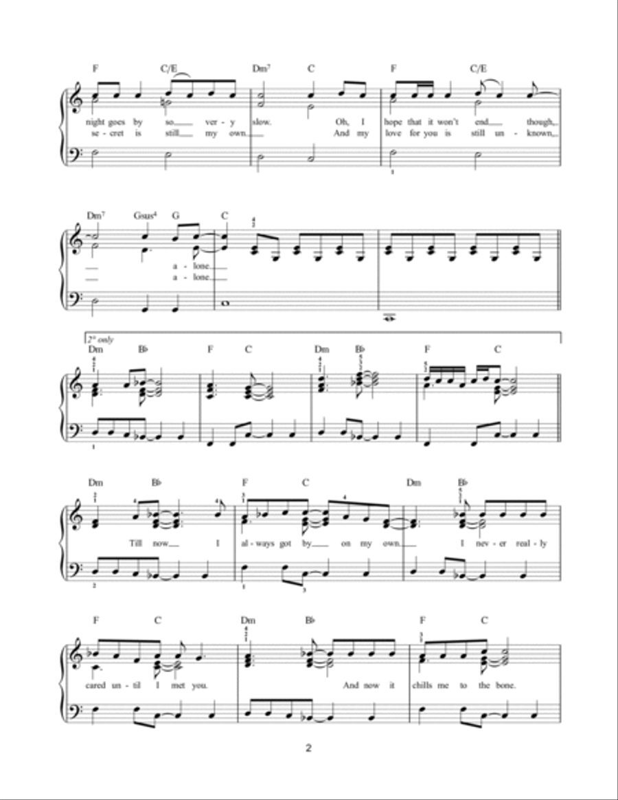 Alone Alone Easy Piano scores gallery preview page 2