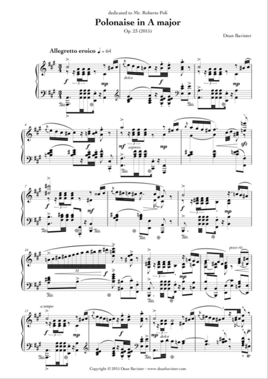 Polonaise in A Major, for piano (Opus 23) Piano Solo scores gallery preview page 2