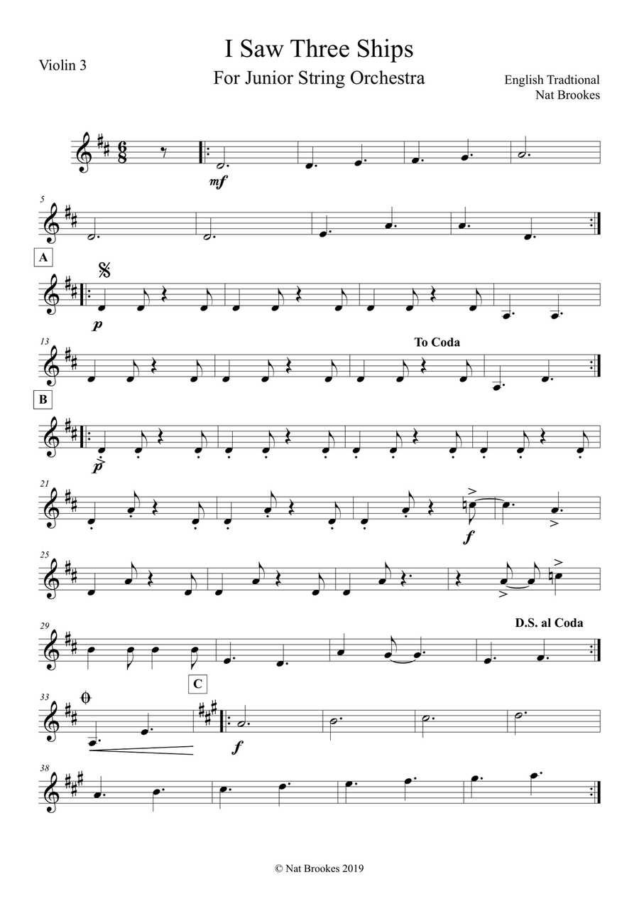 I Saw Three Ships for string orchestra String Orchestra scores gallery preview page 4