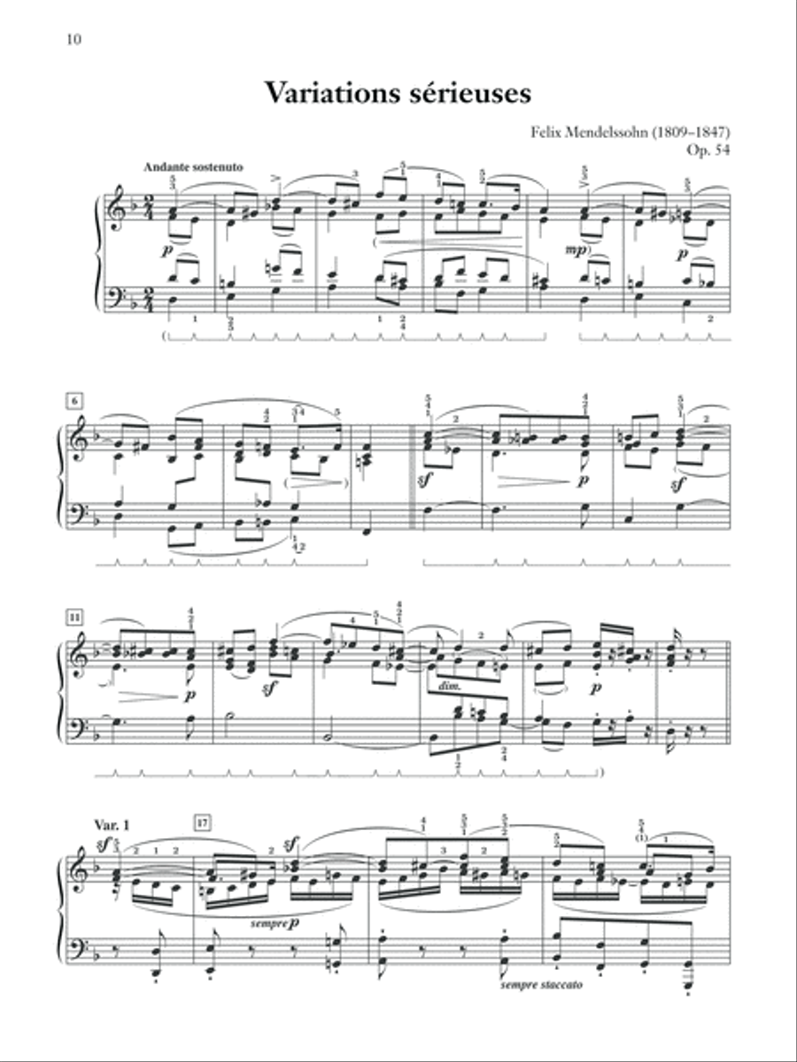 Mendelssohn -- Variations Sérieuses, Op. 54 Piano Solo scores gallery preview page 2