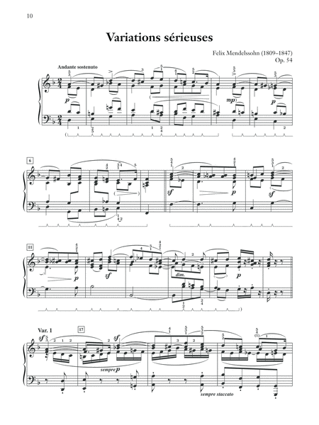 Mendelssohn -- Variations Sérieuses, Op. 54