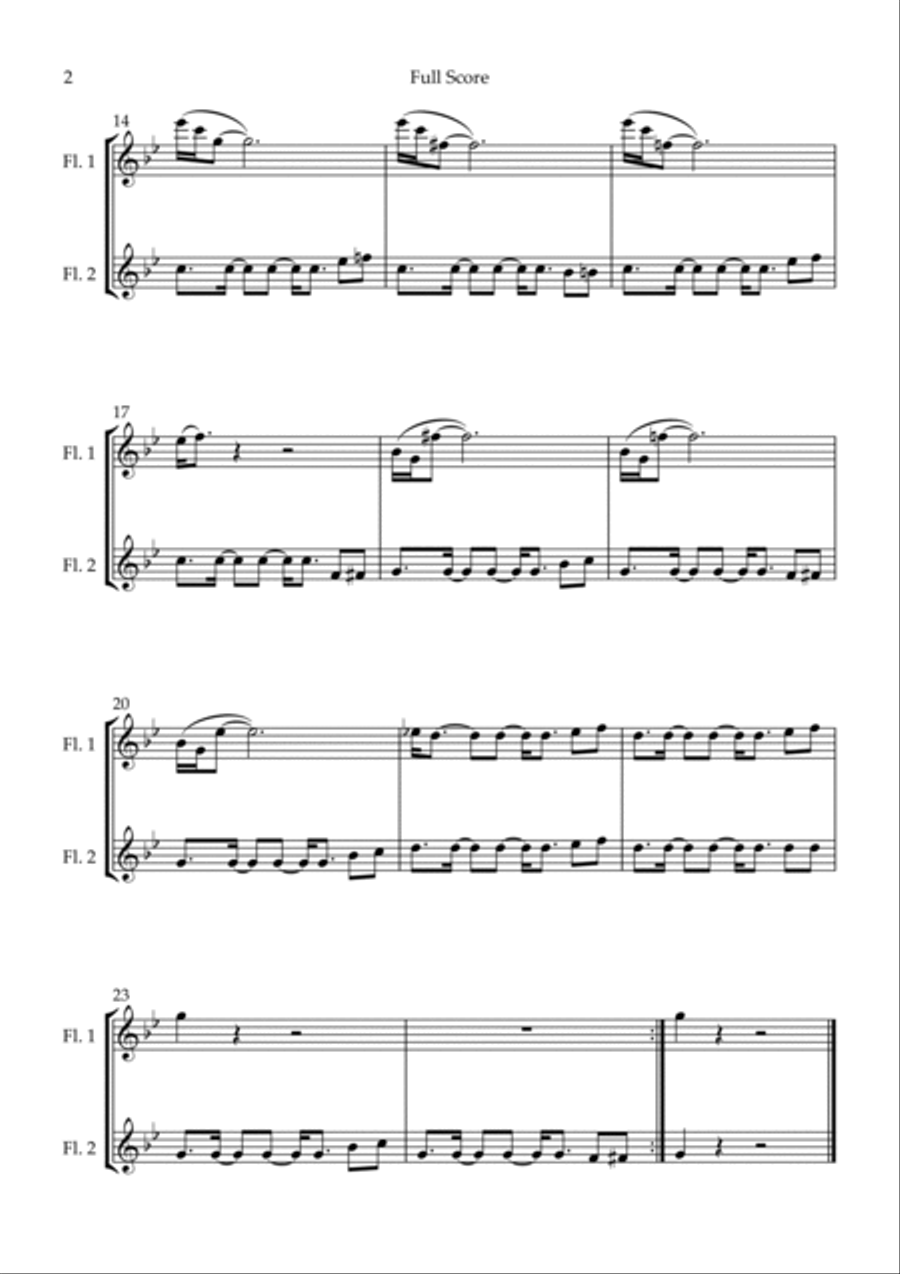 Mission: Impossible Theme Flute Duet scores gallery preview page 2