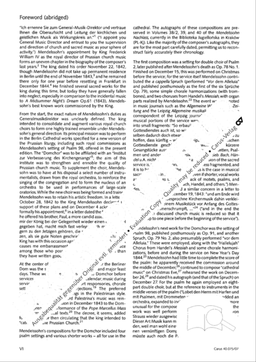 Psalm 98 (Der 98. Psalm) 4-Part scores gallery preview page 7
