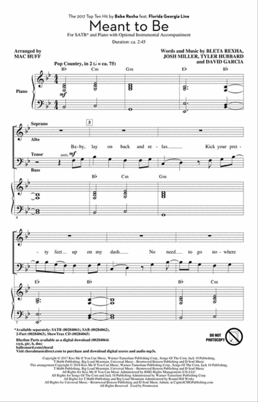 Meant to Be 4-Part scores gallery preview page 2
