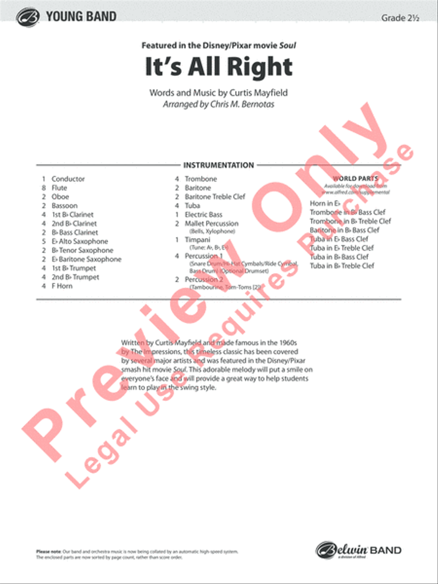 It's All Right Concert Band scores gallery preview page 2