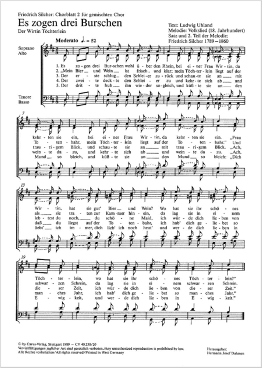 Silcher: Chorblatt 2 fur gemischten Chor Choir scores gallery preview page 2
