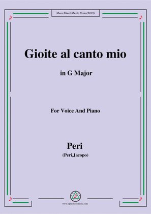 Book cover for Peri-Gioite al canto mio in G Major,ver.1,from 'Euridice',for Voice and Piano