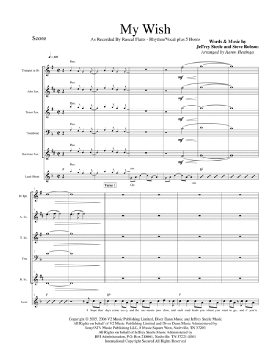 My Wish My Wish Large Ensemble scores gallery preview page 3