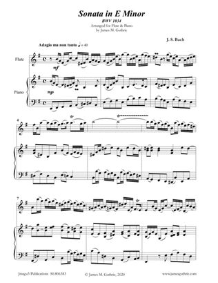 Book cover for BACH: Sonata BWV 1034 for Flute & Piano
