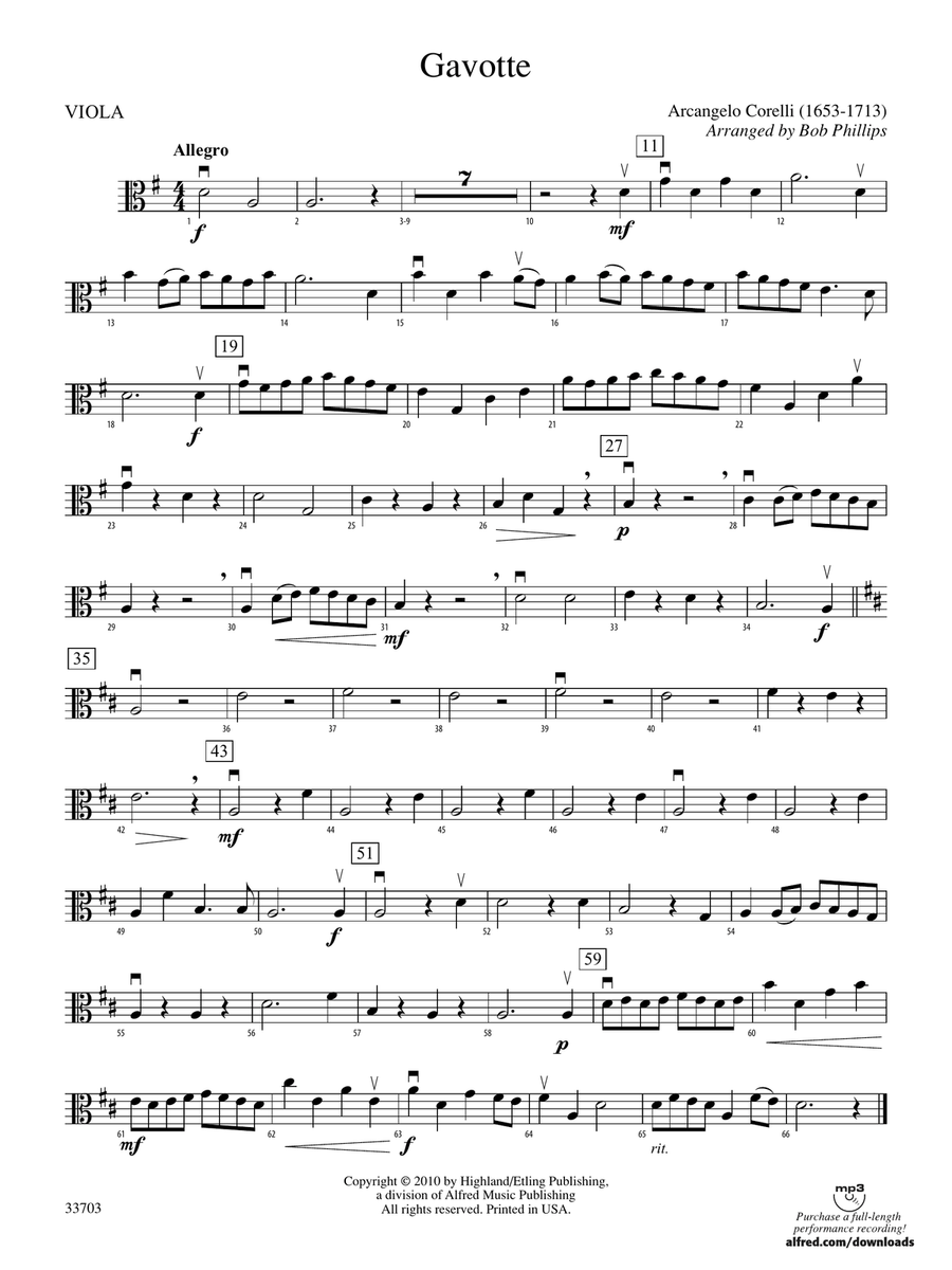 Gavotte: Viola
