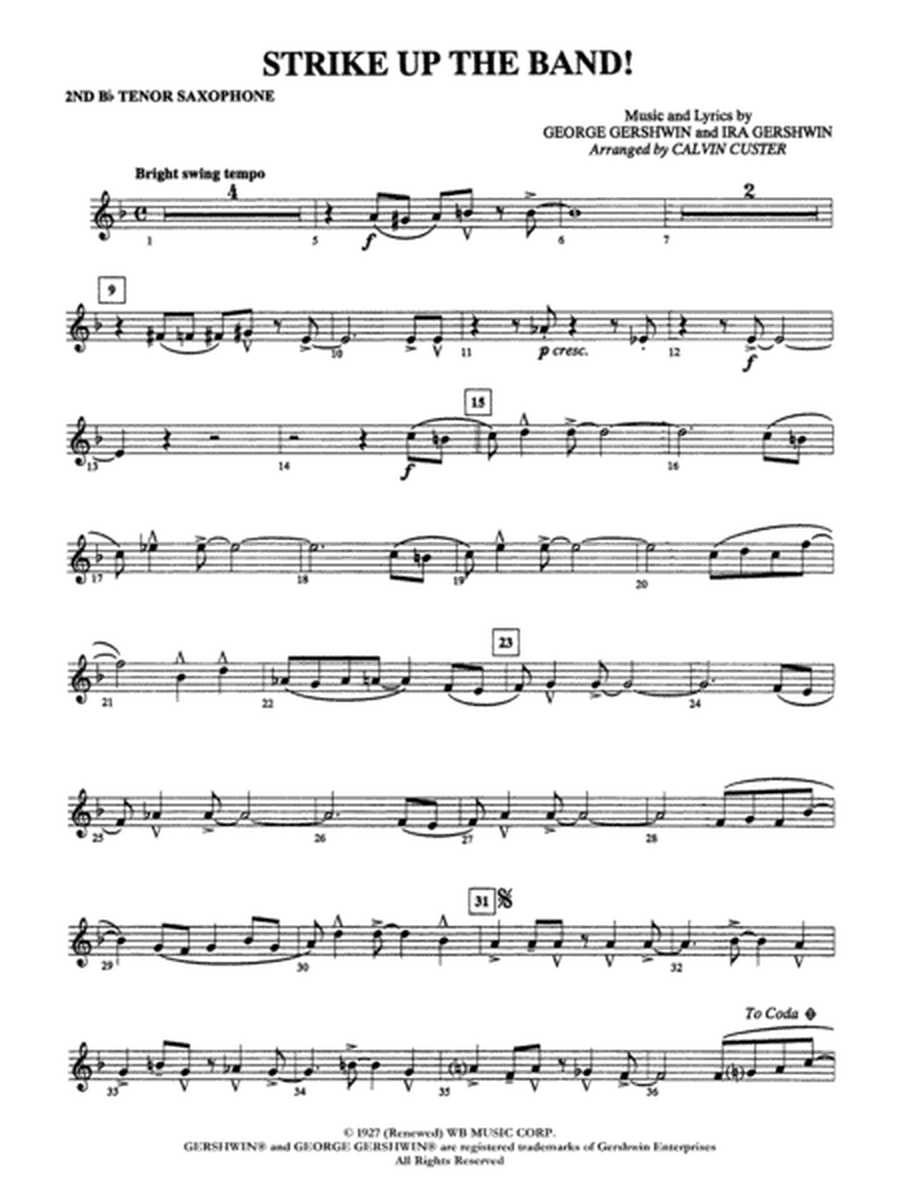 Strike Up the Band!: 2nd B-flat Tenor Saxophone