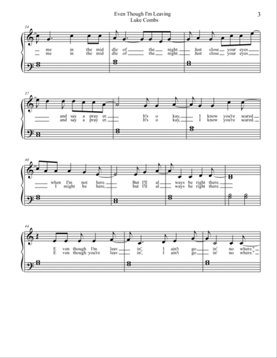 Even Though I'm Leaving Voice scores gallery preview page 3