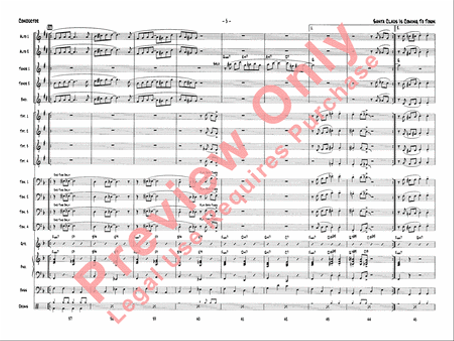 Santa Claus Is Coming to Town Jazz Ensemble scores gallery preview page 8