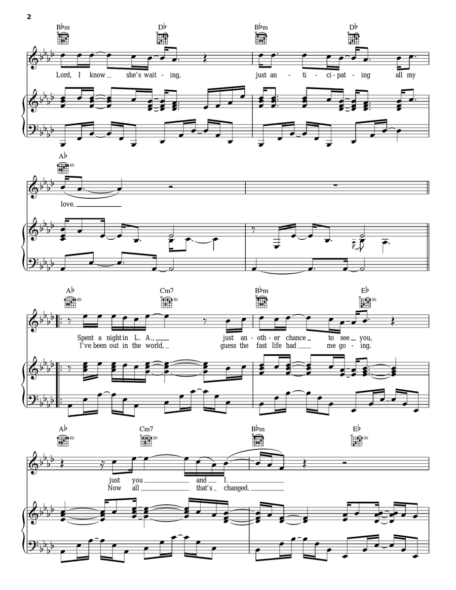 Deep River Woman Piano, Vocal, Guitar scores gallery preview page 2