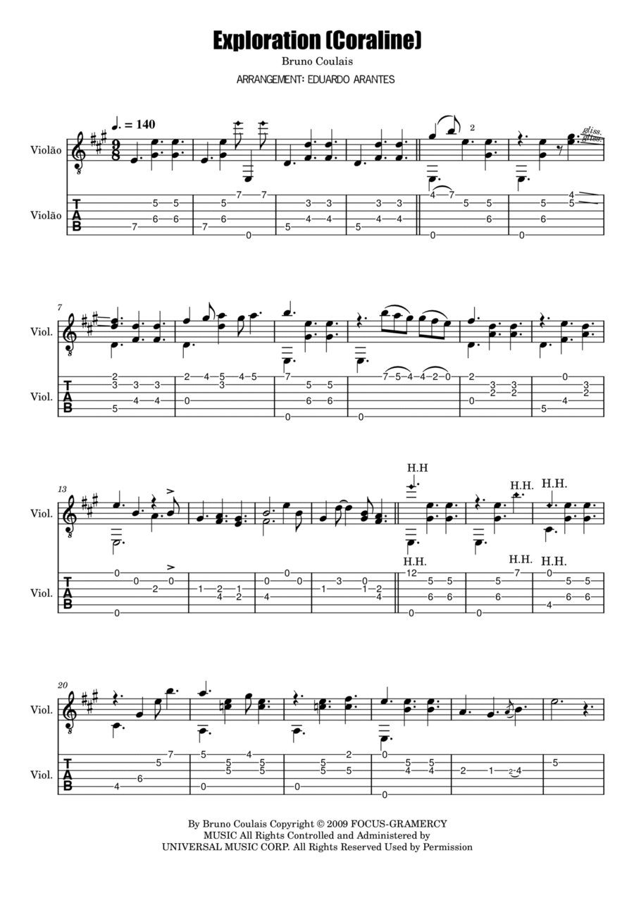 Exploration Guitar Solo scores gallery preview page 1
