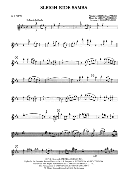 Sleigh Ride Samba: Flute
