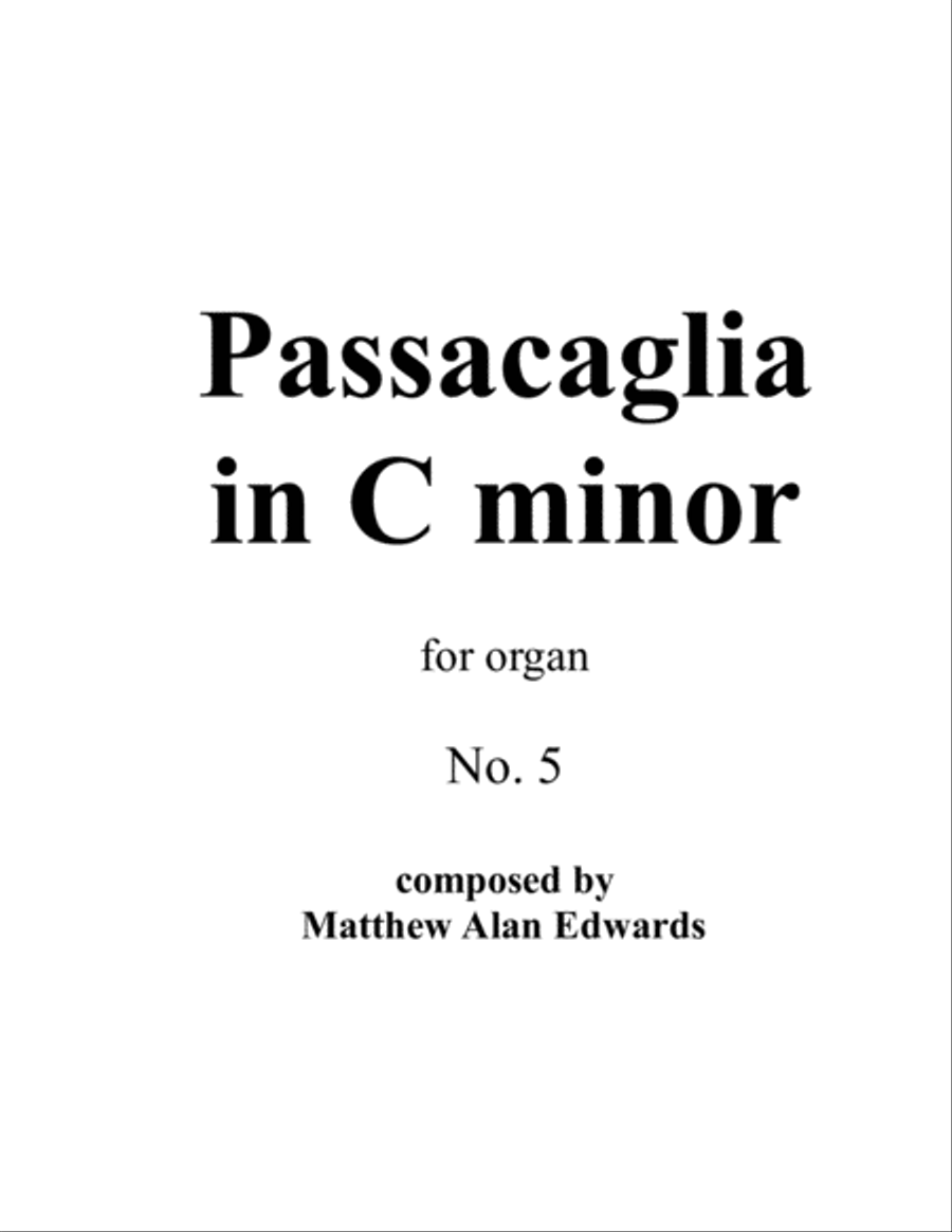 Passacaglia in C minor Organ Solo scores gallery preview page 1