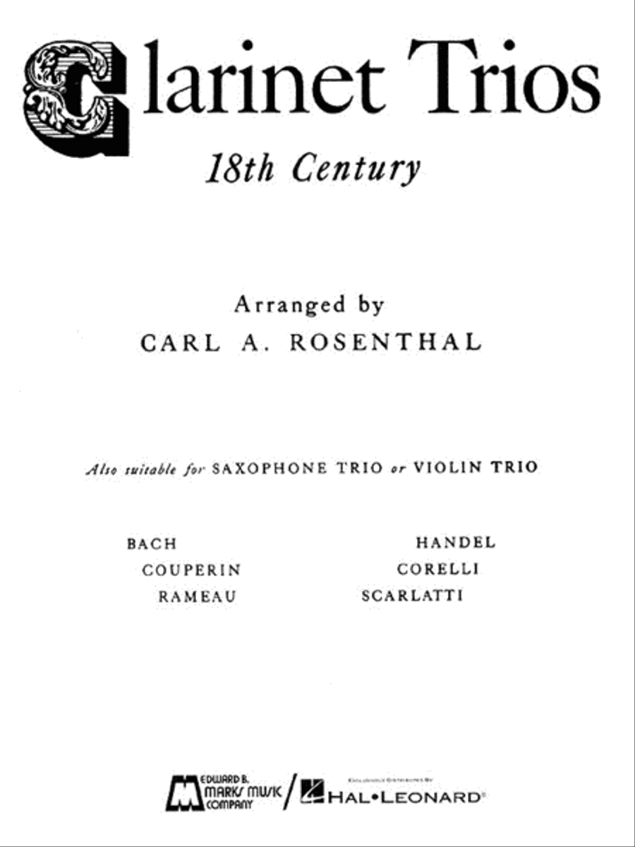 Clarinet Trios of the 18th Century Clarinet Trio scores gallery preview page 1
