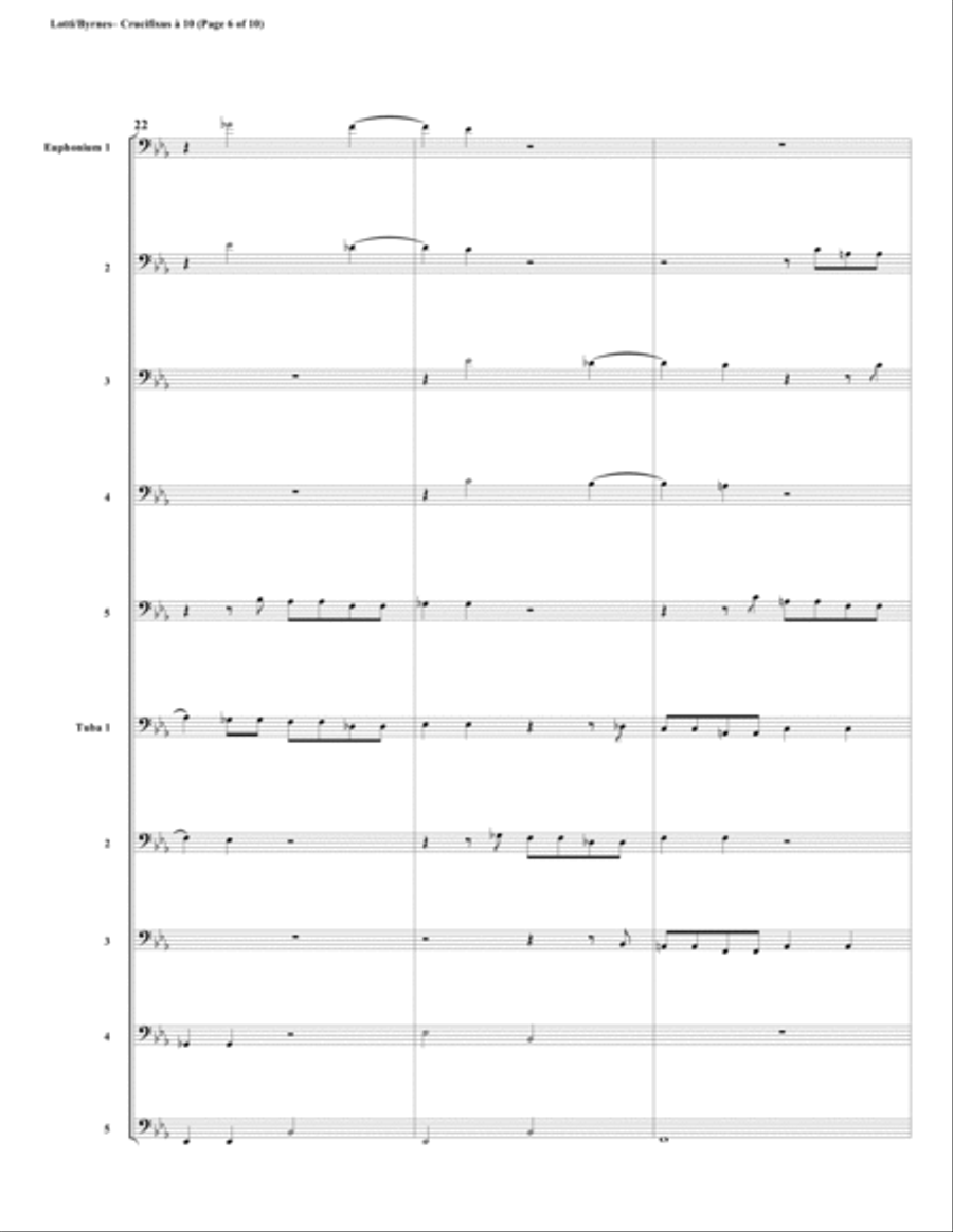 Crucifixus a 10 by Antonio Lotti (Euphonium-Tuba Choir) Brass Ensemble scores gallery preview page 6