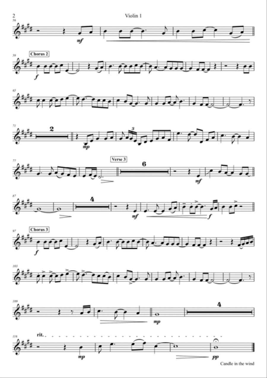 Candle In The Wind Candle In The Wind String Orchestra scores gallery preview page 5