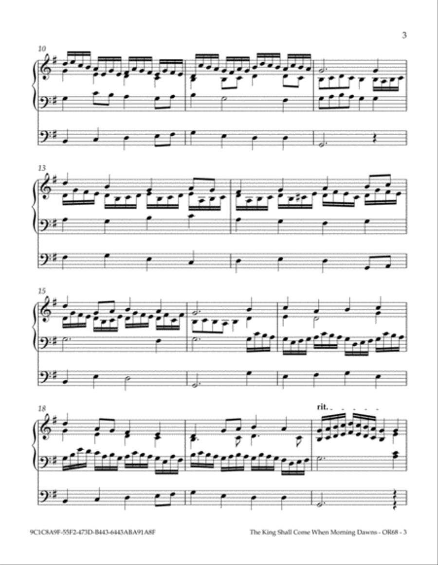 The King Shall Come When Morning Wakes Organ Solo scores gallery preview page 3
