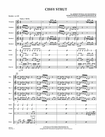 Cissy Strut - Full Score by Rick Mattingly Percussion - Digital Sheet Music