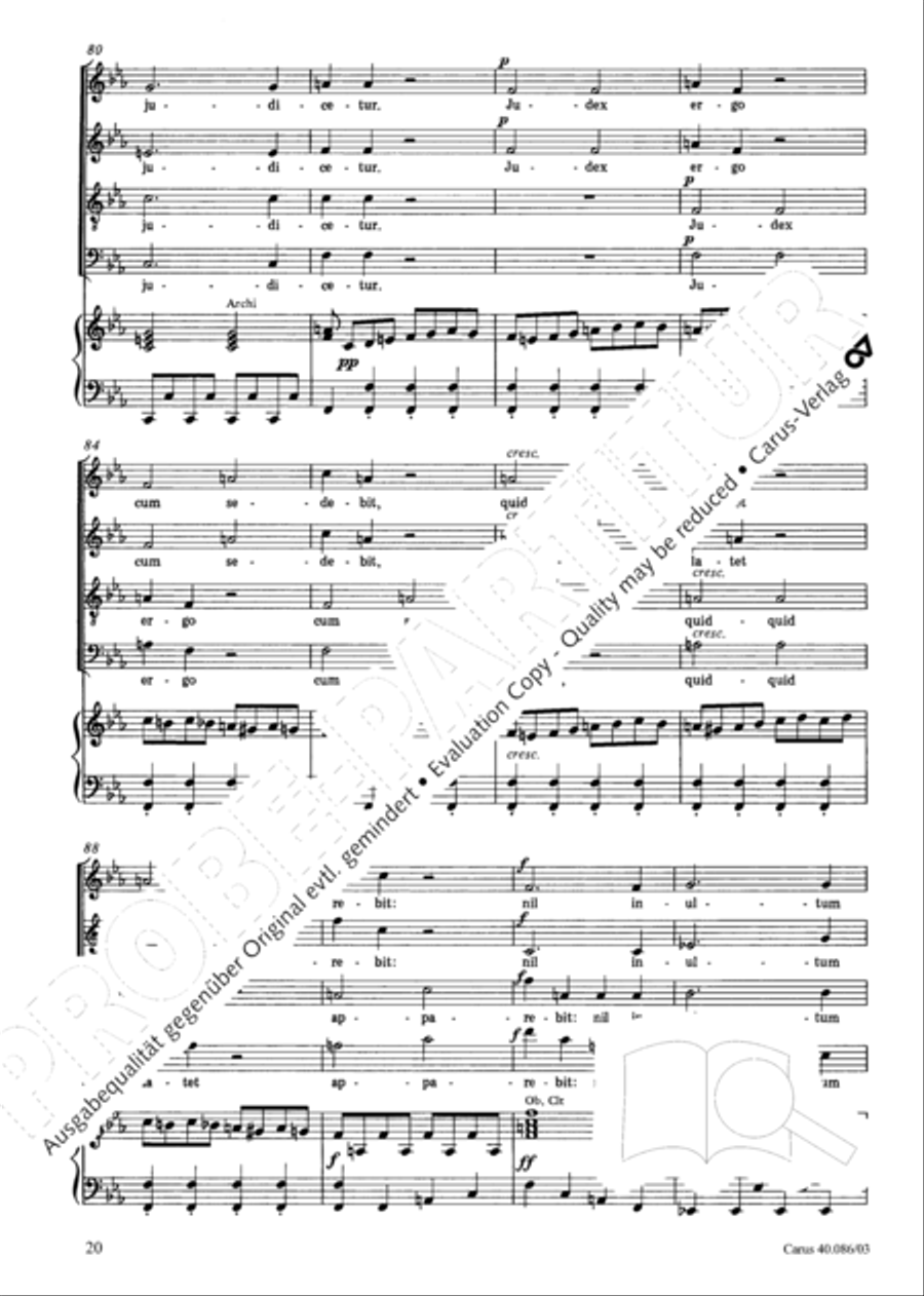 Requiem in C minor 4-Part scores gallery preview page 21