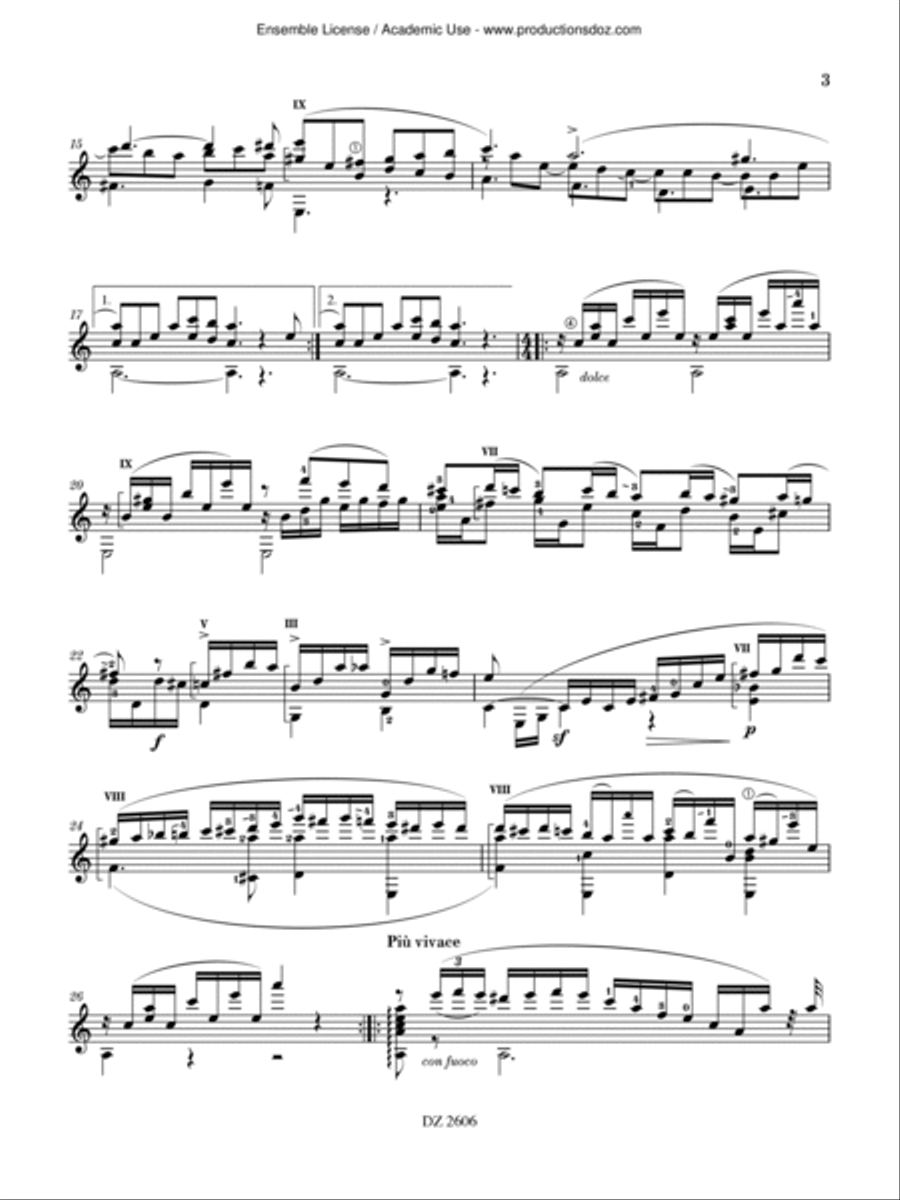 Variations sur un thème russe Classical Guitar scores gallery preview page 3