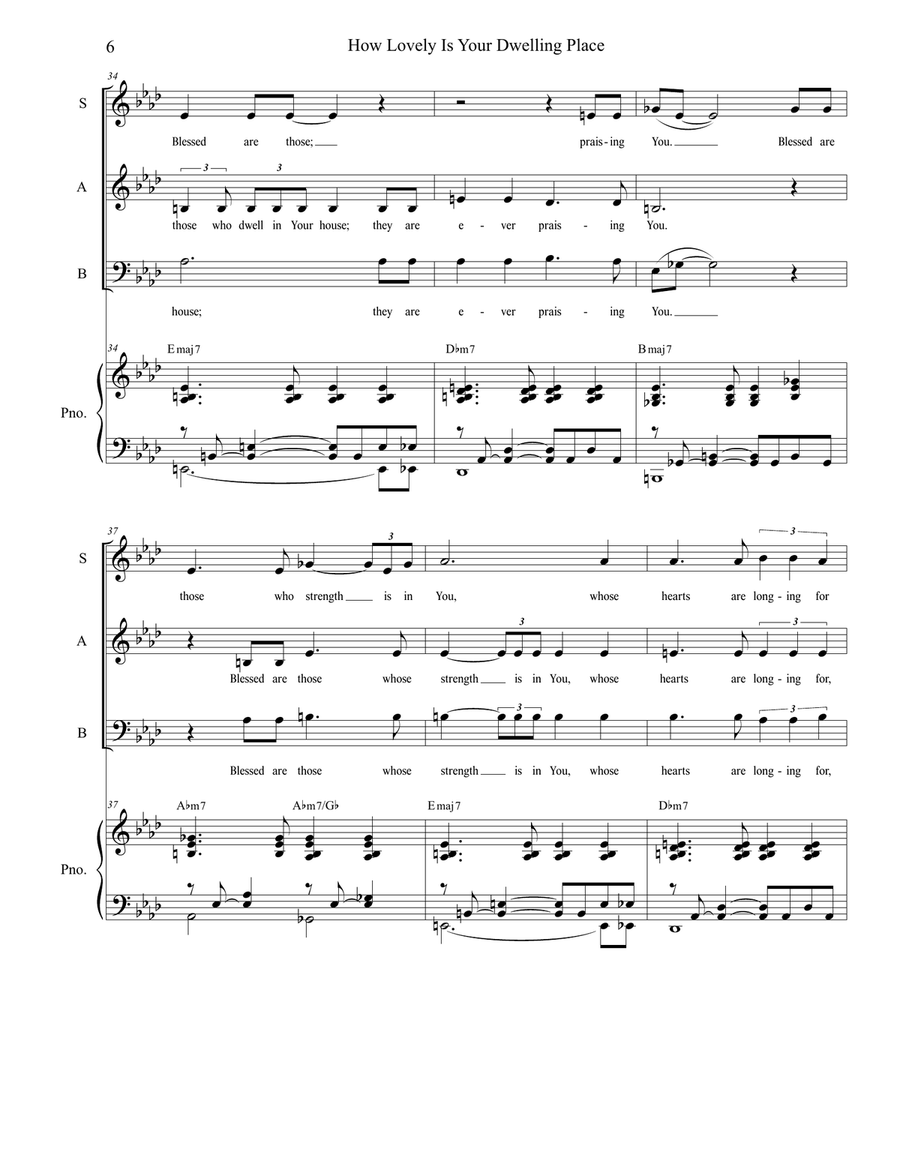 How Lovely Is Your Dwelling Place (SAB) 3-Part scores gallery preview page 6