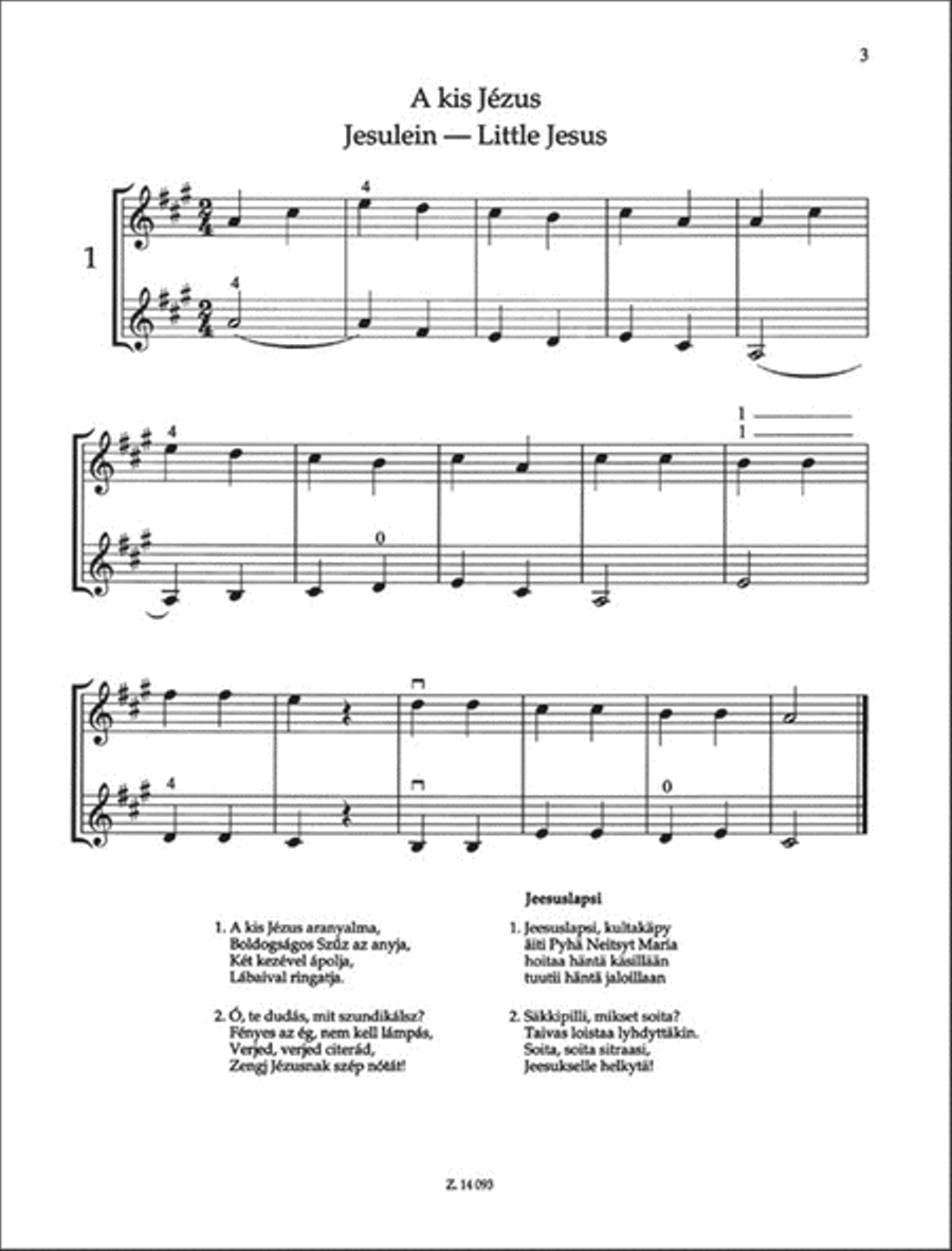 Hungarian Christmas Songs for Beginners String Duet scores gallery preview page 2