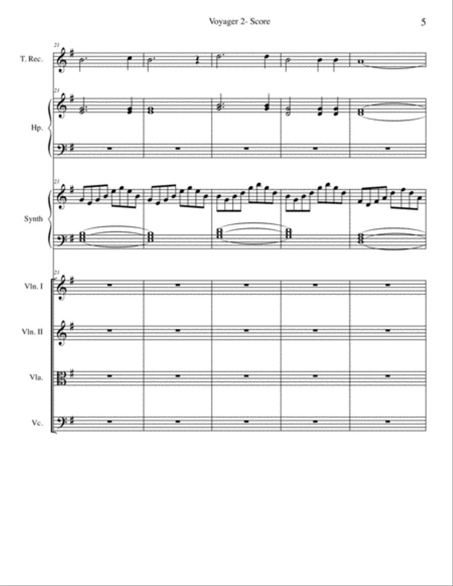 Voyager 2 from Space Probes Small Ensemble scores gallery preview page 5