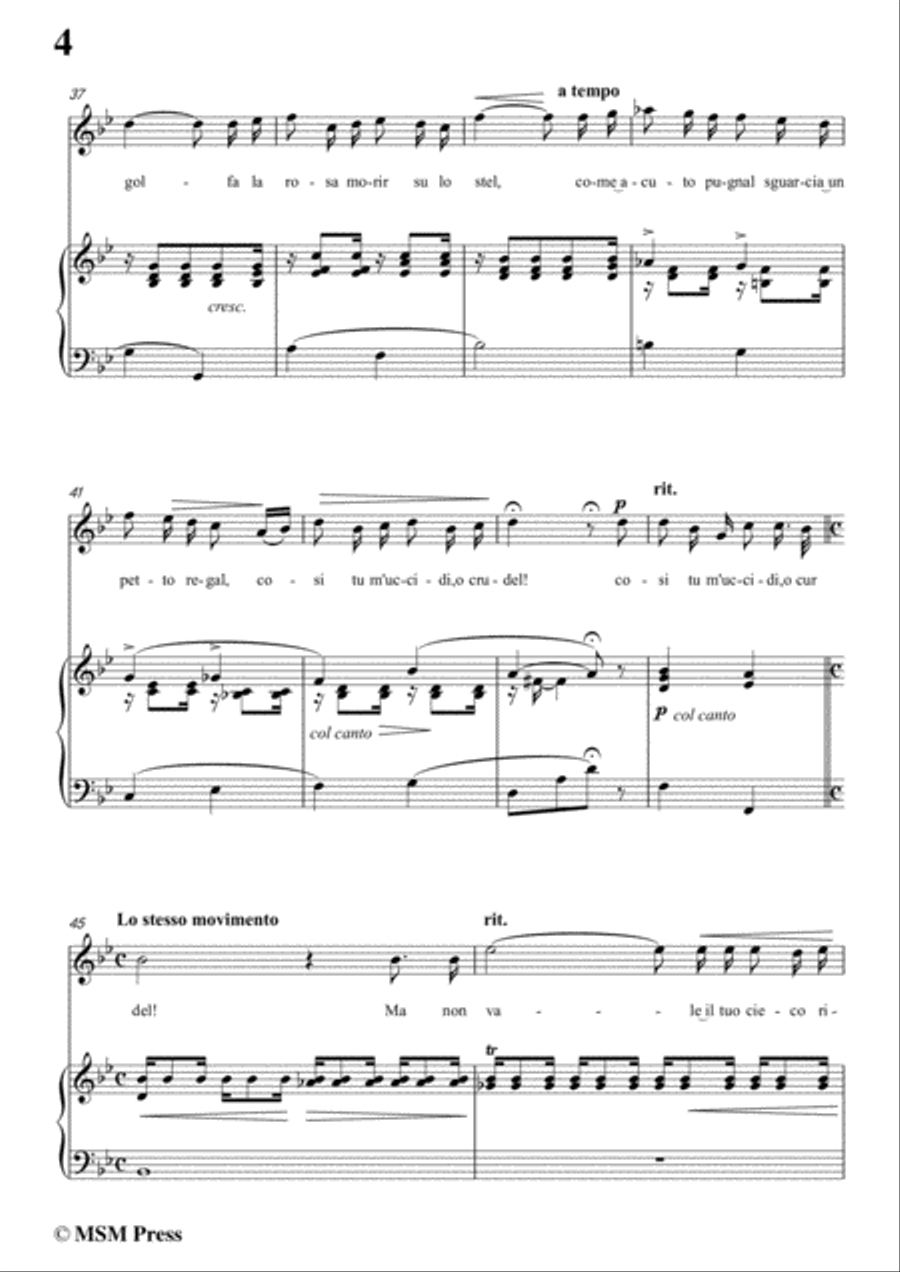 Tosti-Io voglio amarti! In B flat Major,for Voice and Piano Voice Solo scores gallery preview page 6
