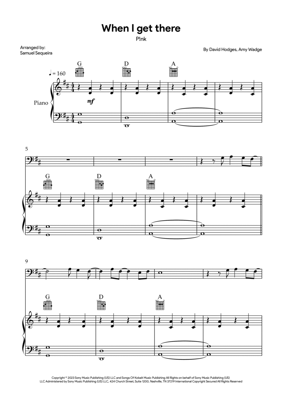 When I Get There Piano scores gallery preview page 1