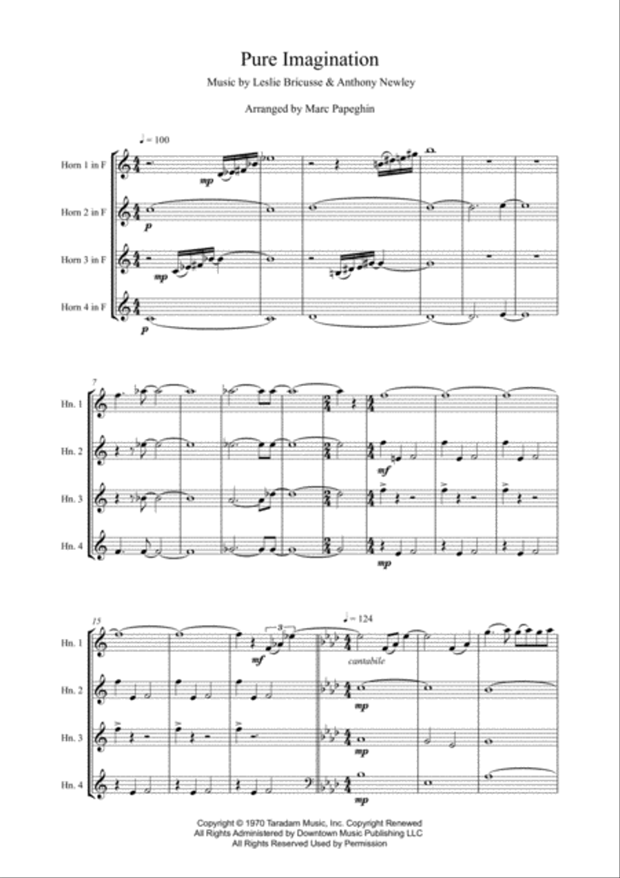 Pure Imagination Pure Imagination Brass Ensemble scores gallery preview page 2
