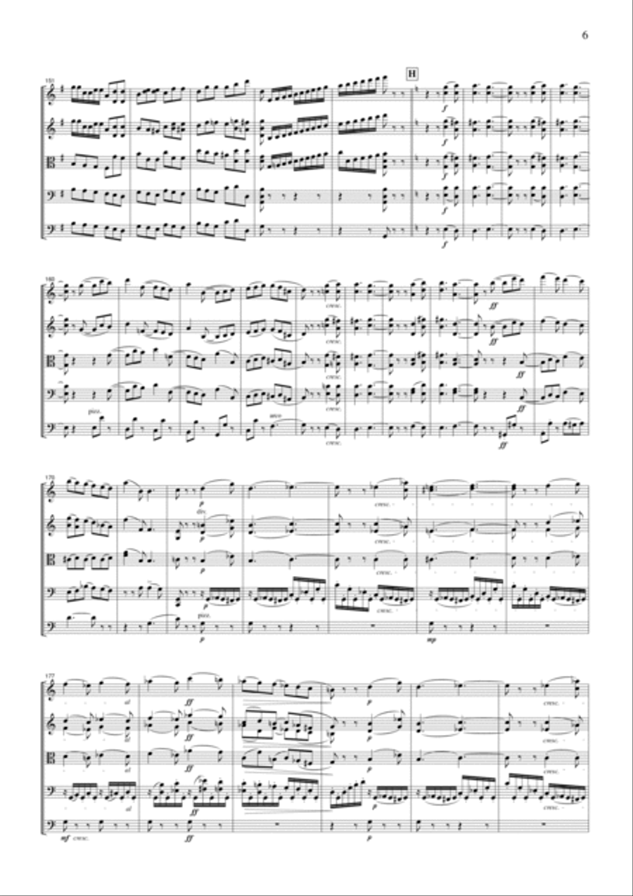Tchaikowsky Serenade for String Orchestra, for string orchestra, ST010 String Quartet scores gallery preview page 6