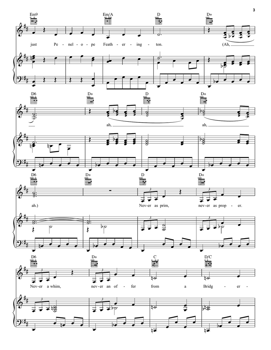 Penelope Featherington (from The Unofficial Bridgerton Musical) Piano, Vocal, Guitar scores gallery preview page 3