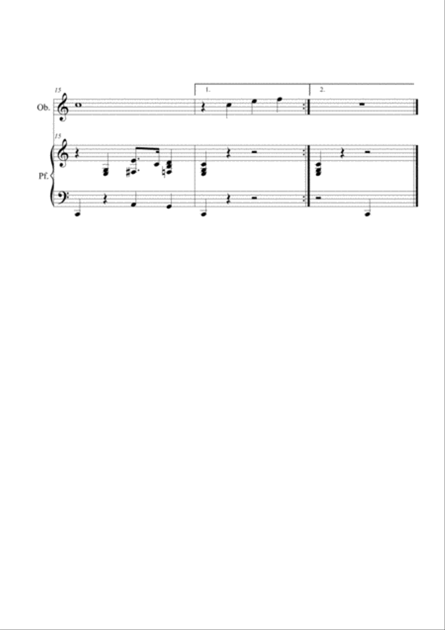 When the Saints go marching in. Oboe e piano Piano scores gallery preview page 2