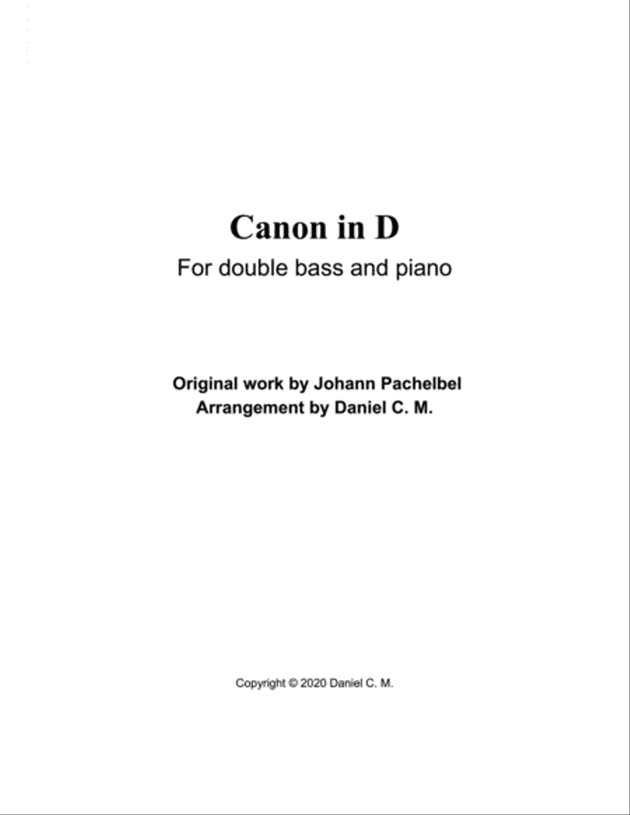 Canon in d double bass hot sale
