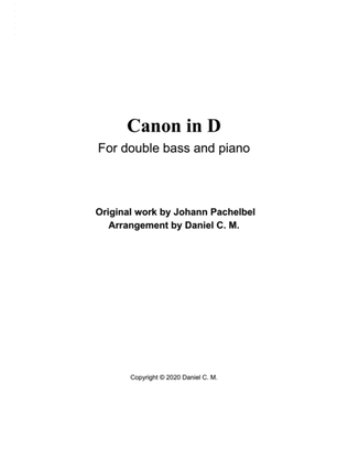 Canon in D (double bass and piano)