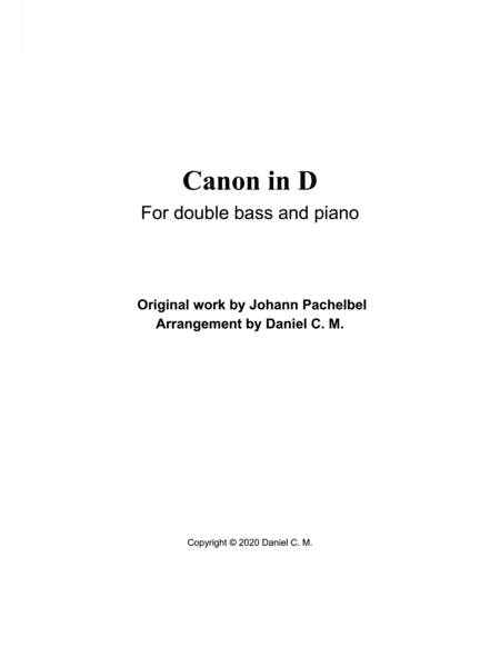 Canon in D (double bass and piano) image number null